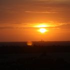 Der Leuchturm von Fehmarn im Sonnenuntergang