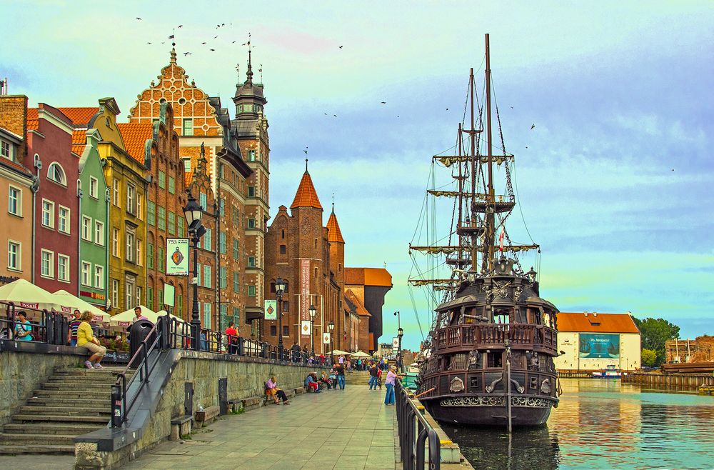 DER Liegeplatz der Mottlau in Gdansk, für die Kogge.