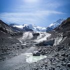 Der mächtige Morteratsch Gletscher im Engadin bei Pontresina