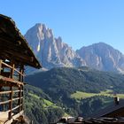 Der majestätische Langkofel von Praplan oberhalb von St. Christina aus gesehen