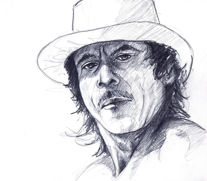 Der Mann mit dem Hut - (gezeichnet)
