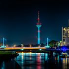 Der Mannheimer Fernmeldeturm bei Nacht