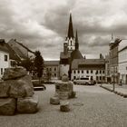 Der Markt zu Burgstädt in Sachsen Bild 1