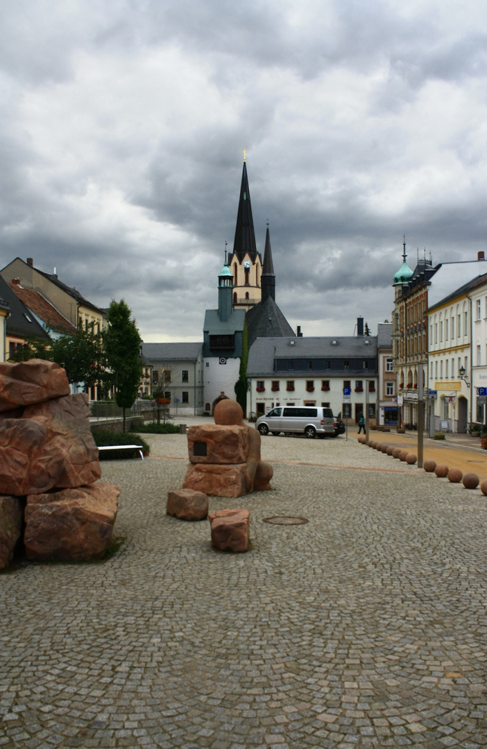 Der Markt zu Burgstädt in Sachsen, Bild 2