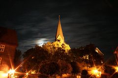 Der Marktplatz in Wetter (Hessen) zur später Stunden