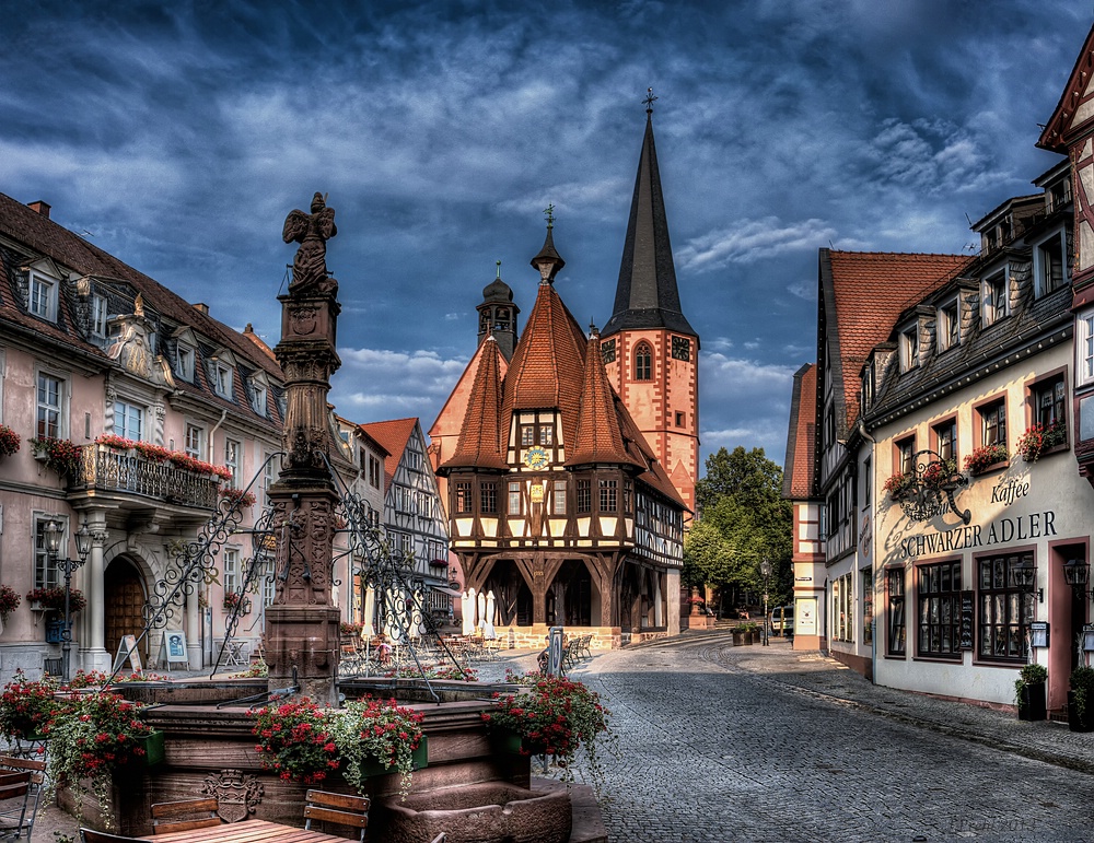 Der Marktplatz von Michelstadt/Odw.