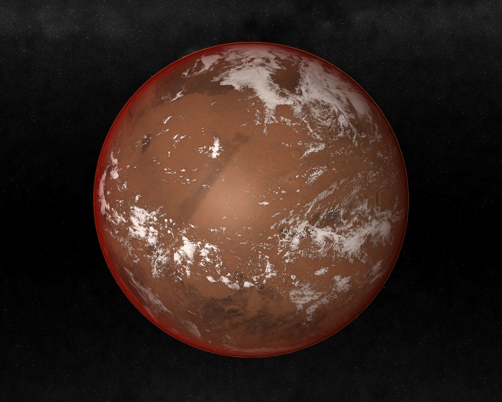 Der Mars... mit Atmosphäre und Wolken