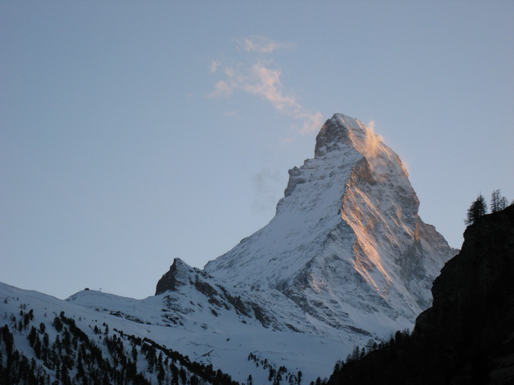 Der Matterhorn im letzten Abendlicht