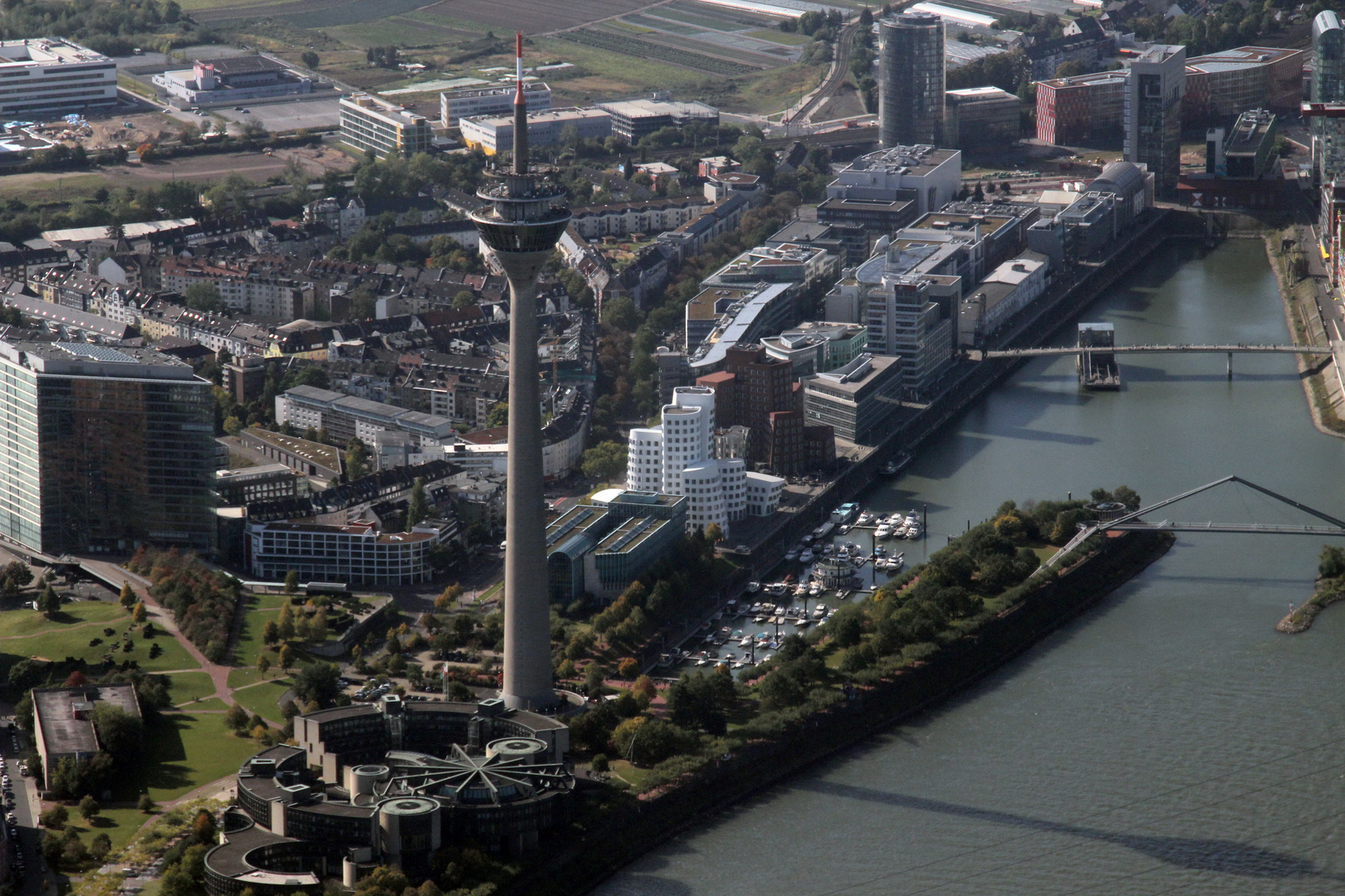 Der Medienhafen aus der Vogelperspektive