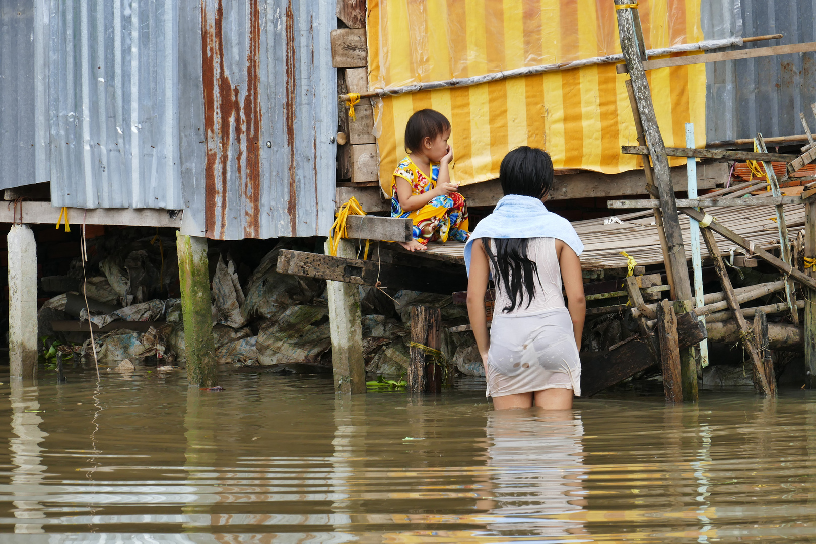 ...der Mekong als Badezimmer...