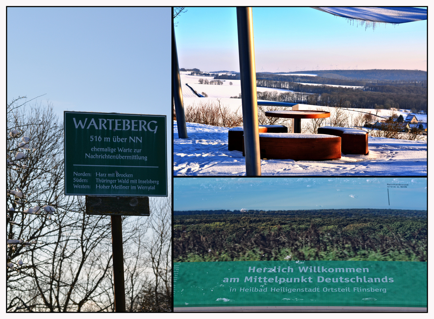 Der Mittelpunkt Deutschlands am Warteberg bei Flinsberg