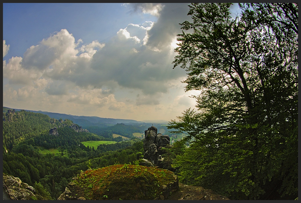 Der "Mönch" von der Felsenburg Neurathen aus gesehen, Sächsische Schweiz