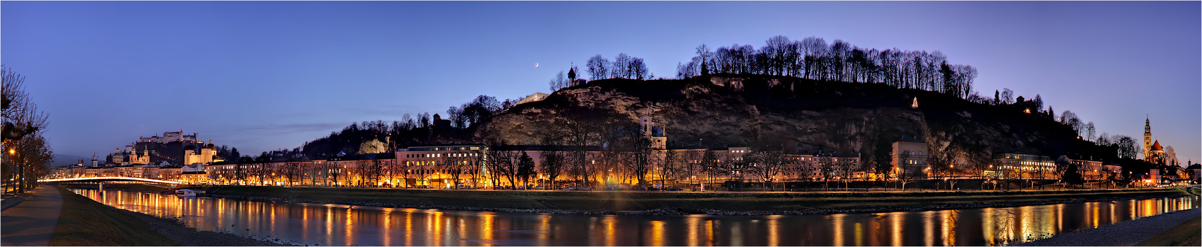 Der Mönchsberg an der Salzach