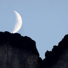 Der Mond über den Dolomiten in Corvara
