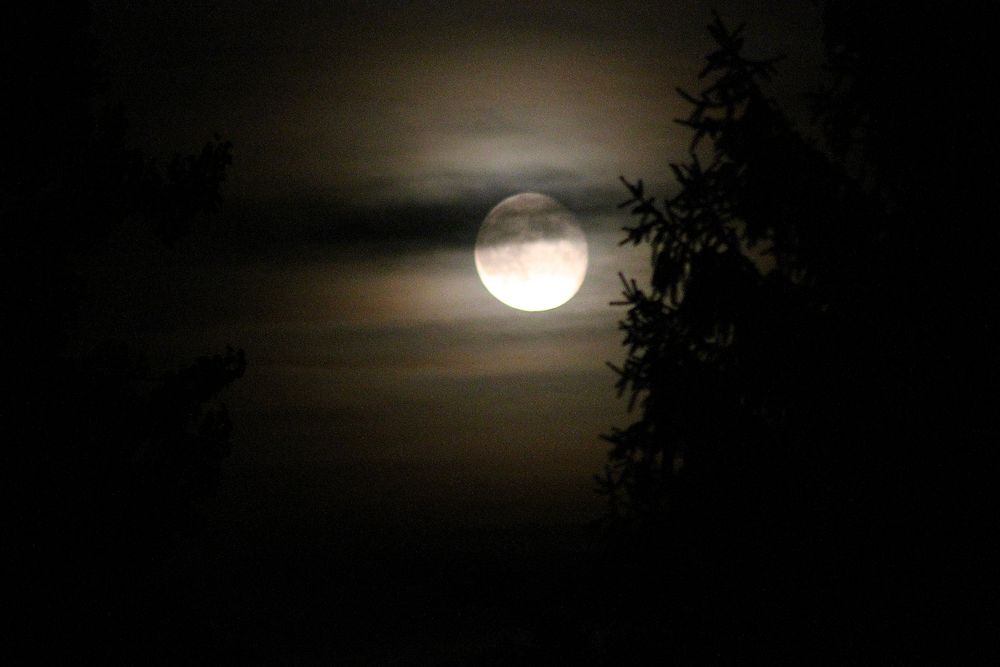 Der Mond über Rüsselsheim - ein Schnappschuss
