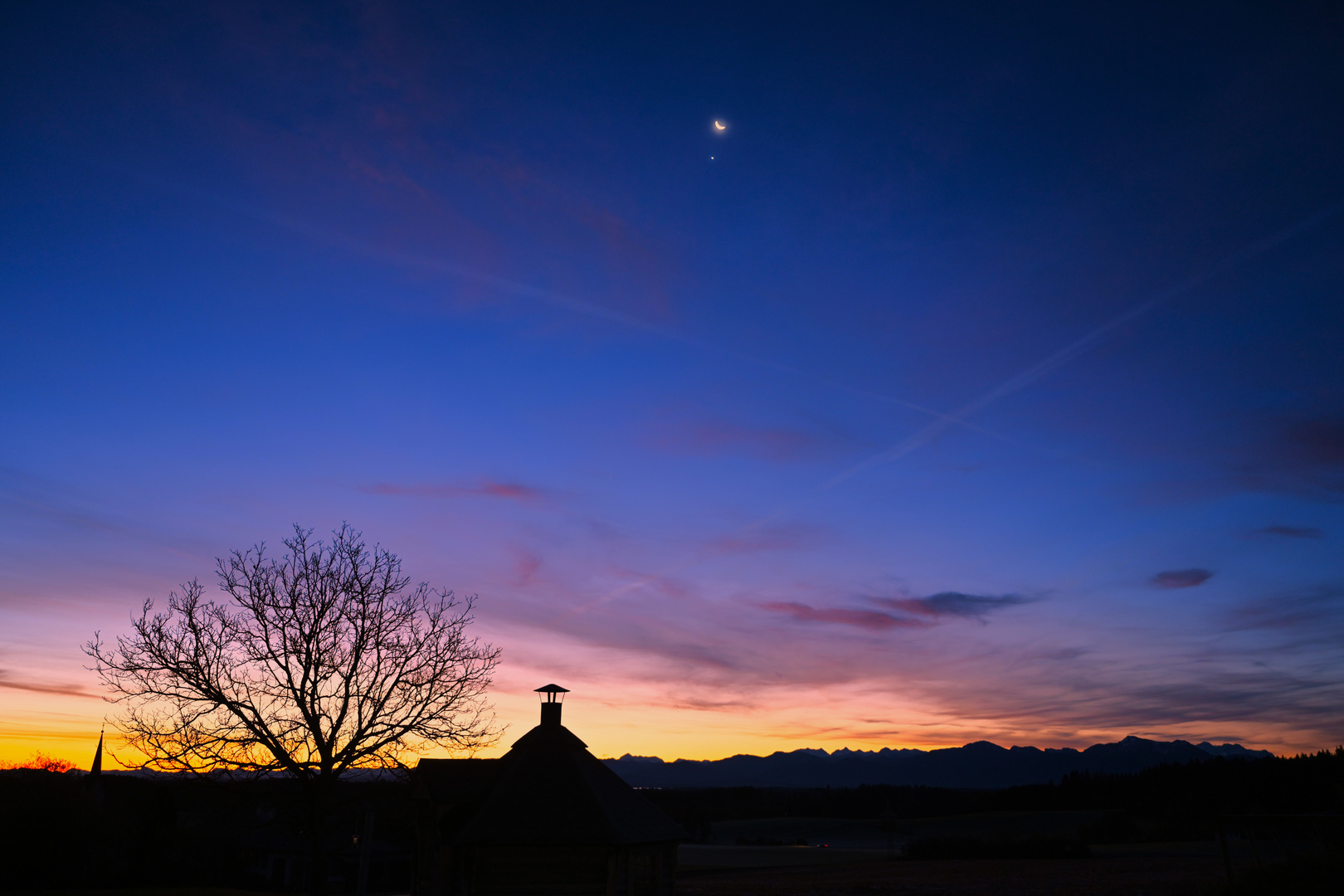 Der Mond und die Venus 