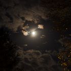Der Mond zeigt sich durch eine Wolkenlücke