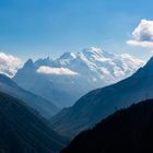 Der Mont Blanc (4810 m.ü.M.) und die Aiguilles de Chamonix