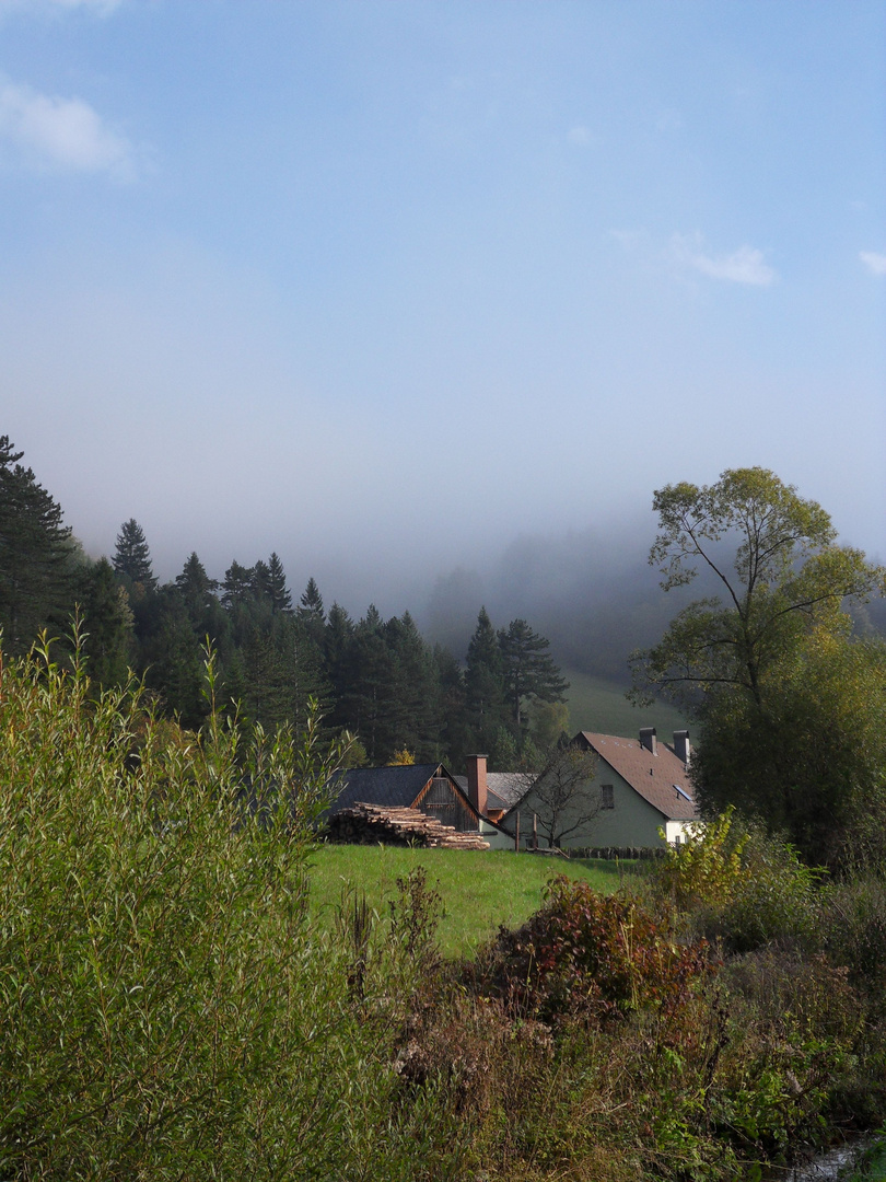 ... der Morgennebel hebt sich überm Tal