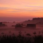 der Morgennebel zieht aus dem Tal hinauf