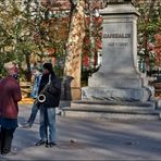 Der Musiker im Washington Square Park