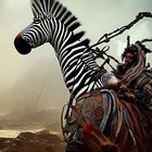 Der mytische, schreckliche Zebra-Krieger