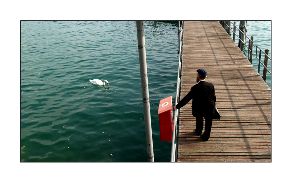 ... der nachdenkliche mann am zürichsee ...