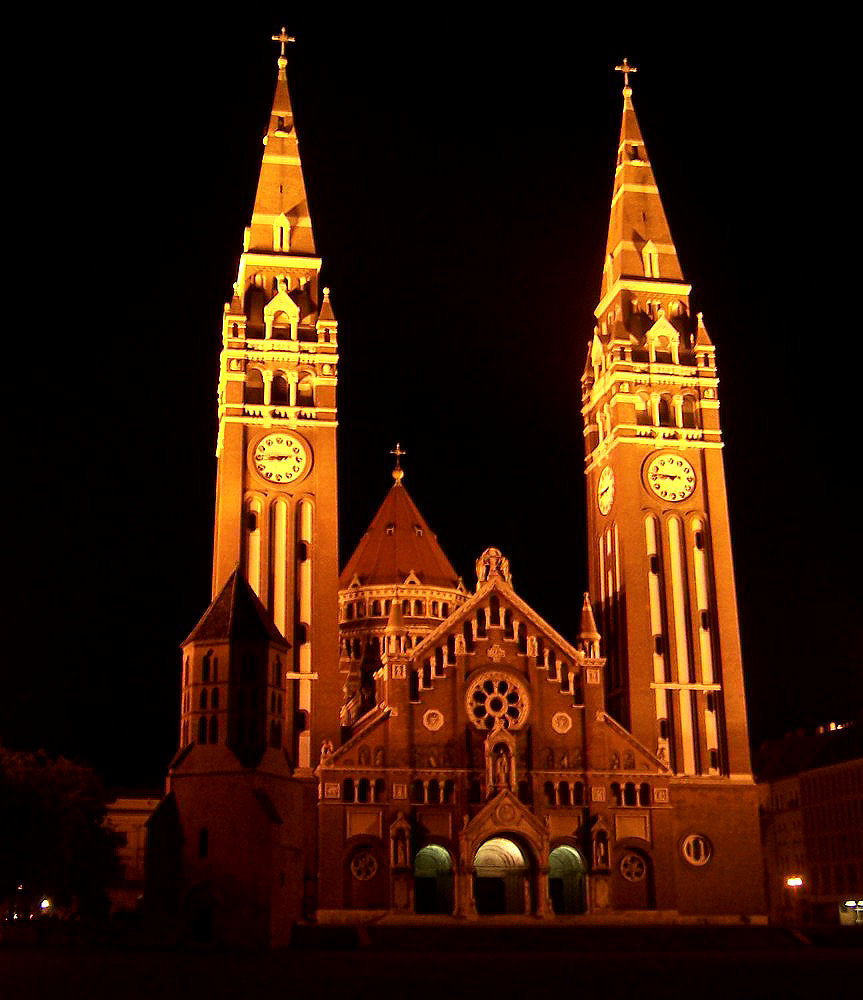 Der nächtliche Anblick des Domes zu Szeged