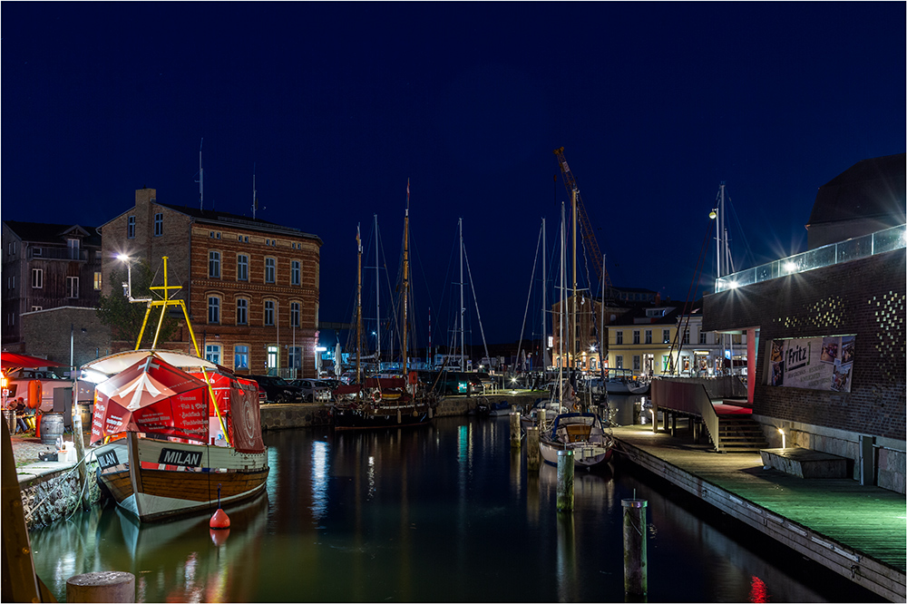 Der nächtliche Hafen Stralsund