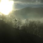 Der Nebel löst sich hier oben langsam auf