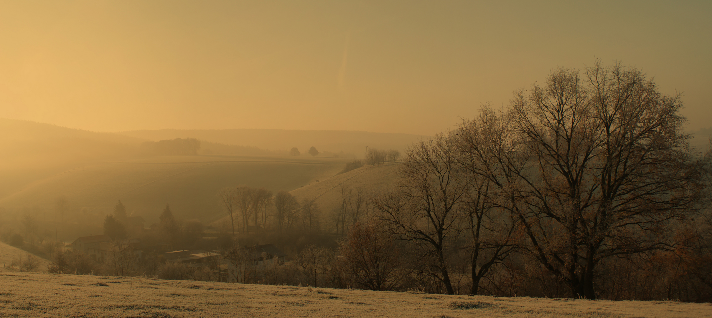 Der Nebel steigt, es fällt das Laub