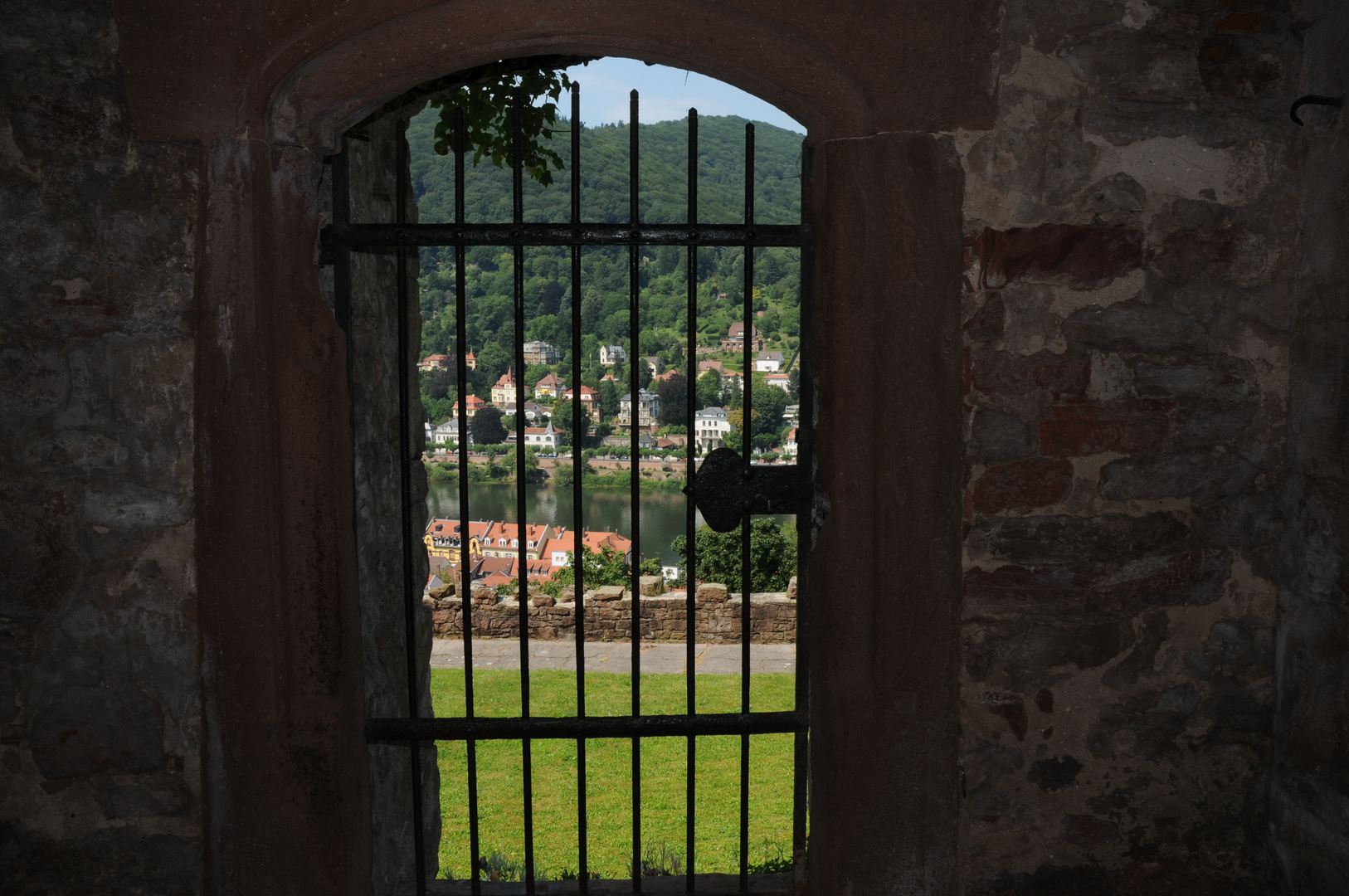 Der Neckar hinter Gittern