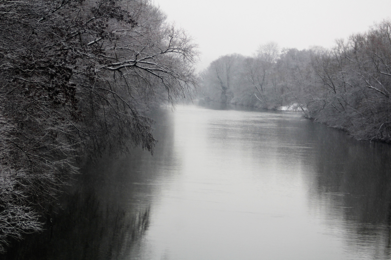 der Neckar im  Winter