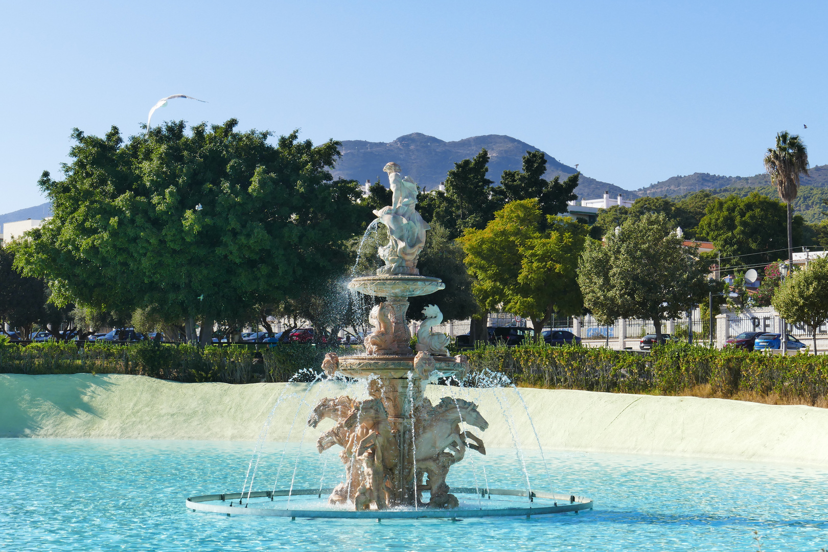 ...der Neptun Brunnen im Park de La Bateria...