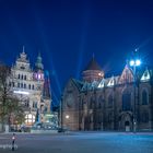 Der Neptunbrunnen in der Nacht