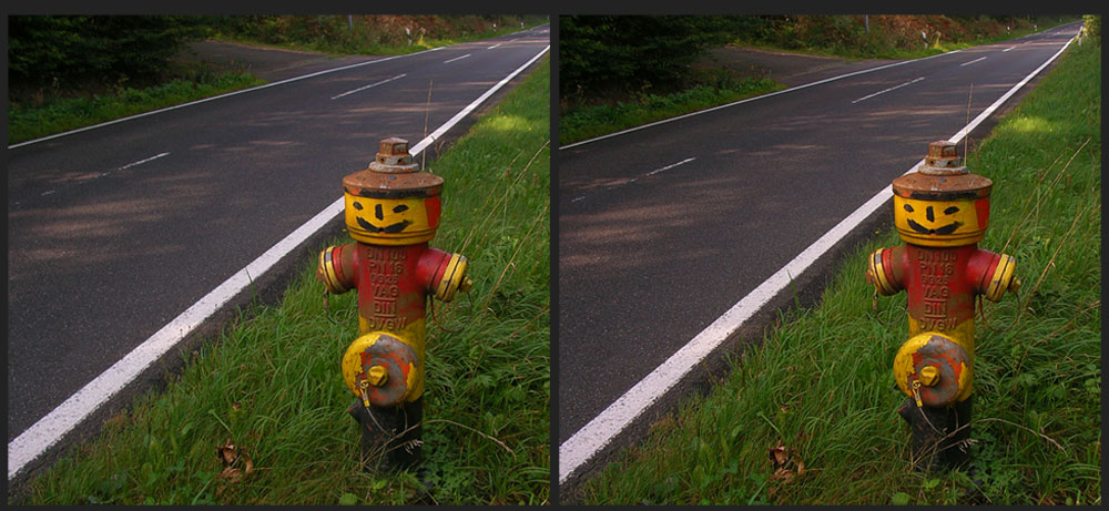 Der nette Hydrant am Straßenrand