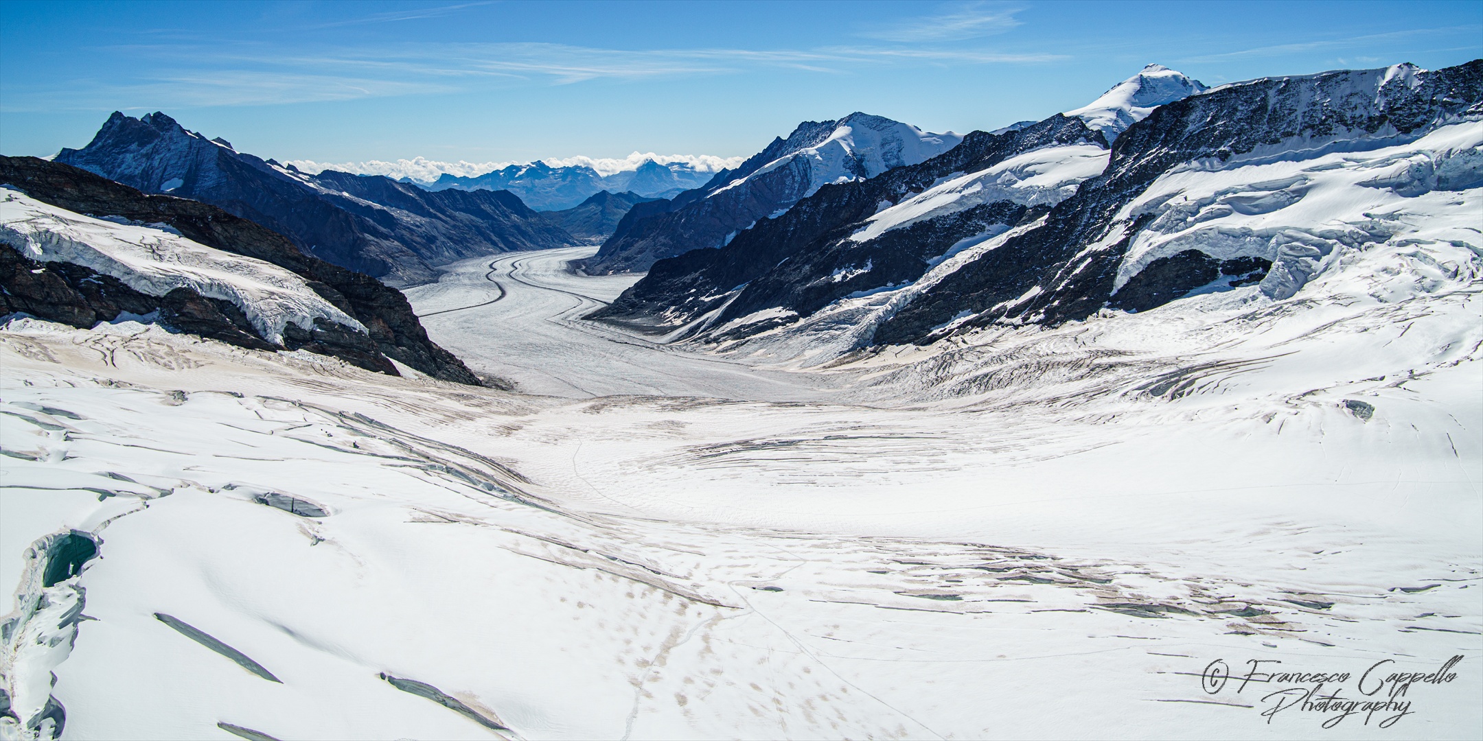 der obere Teil des Aletschgletscher