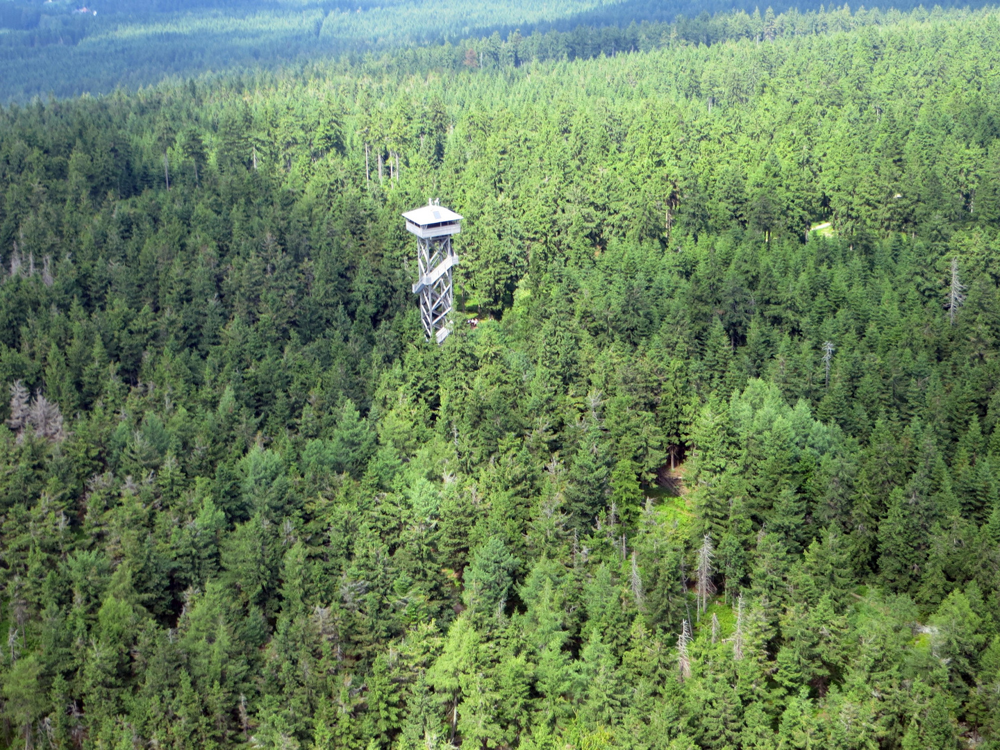 Der Oberpfalzturm auf der Platte im Steinwald