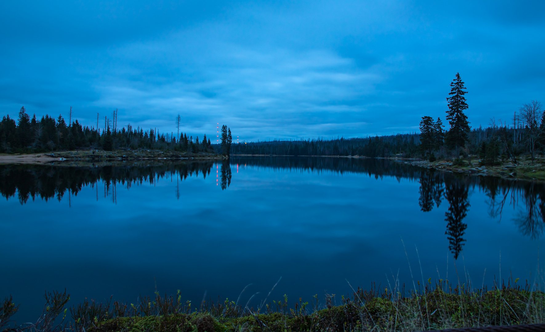 Der Oderteich zur blauen Stunde