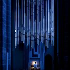 Der Orgelspieler am Abend vor dem Konzert (Klais-Orgel St. Stephan Mainz)