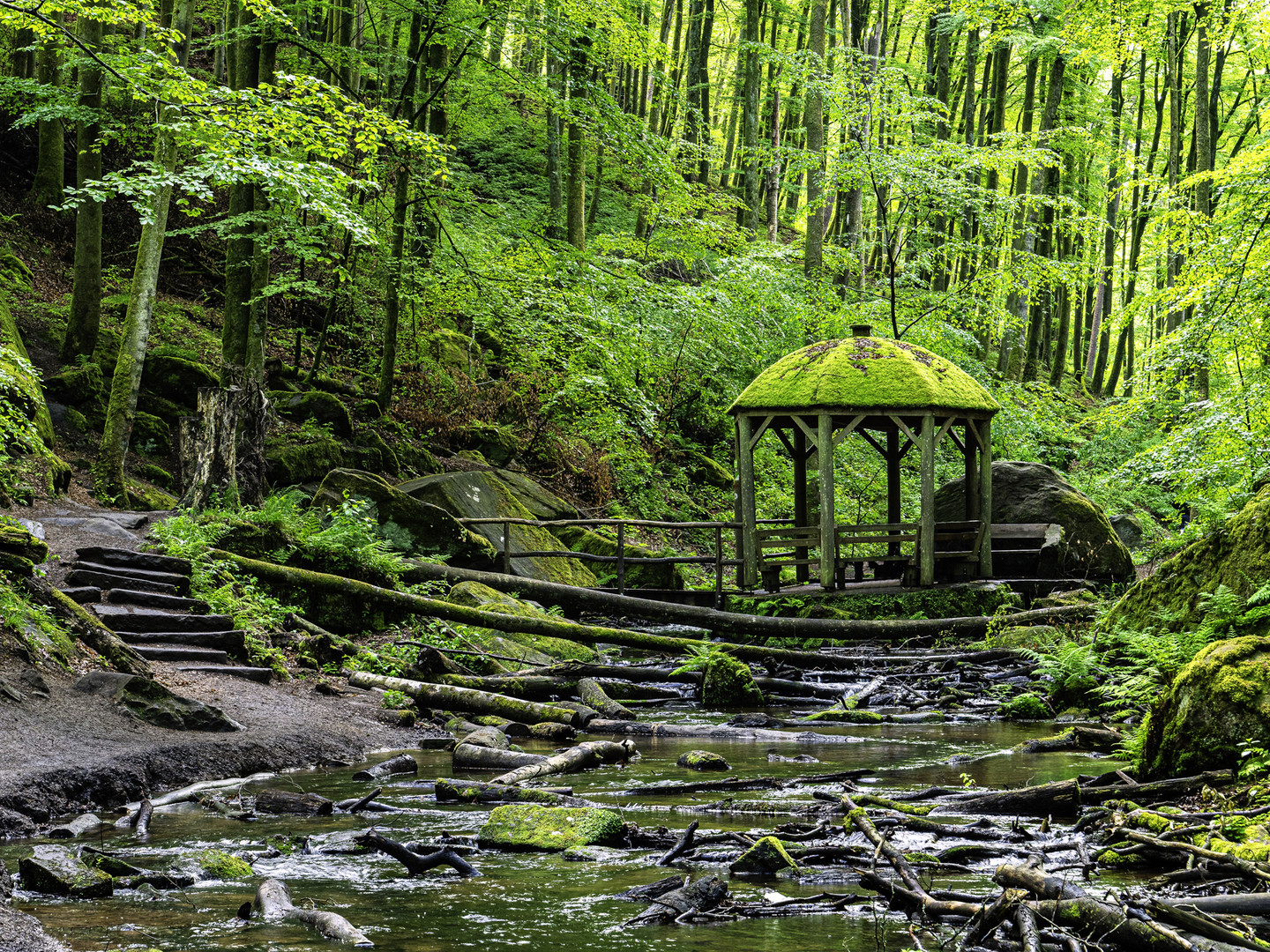 Der Pavillon. Karlstalschlucht.