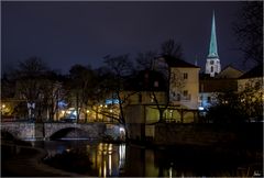 Der Pilsner Koi-Teich bei Nacht