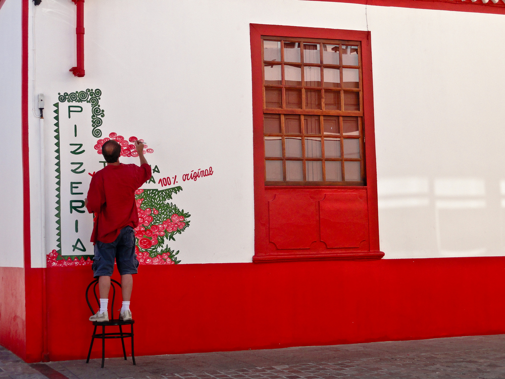 Der Pizzabote mal anders...La Palma, Los Loanos de Aridane, 2010