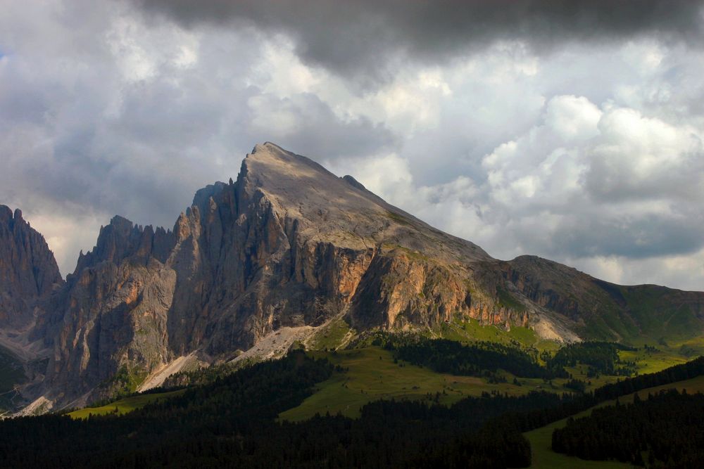 Der Plattkofel auf der Seiser Alm