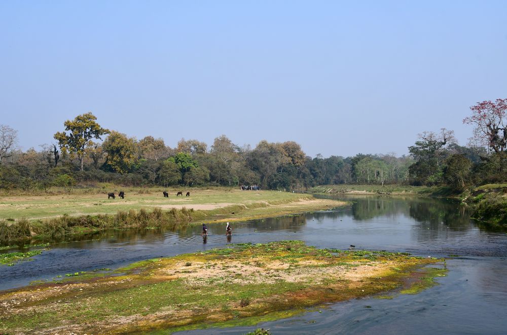 Der Rapti Fluss im Chitwan Nationalpark in Nepals Süden