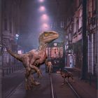 Der Raptor ist in der Stadt