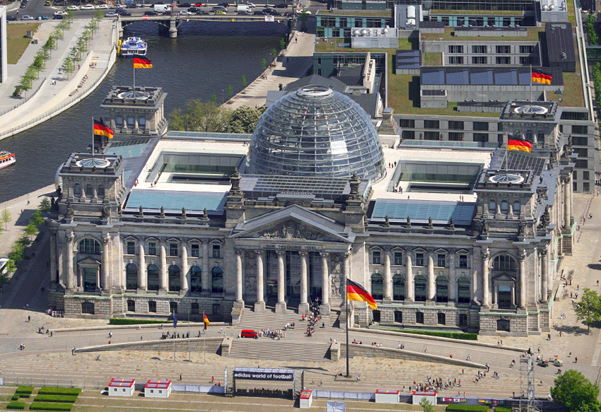 Der Reichstag aus der Vogelperspektive