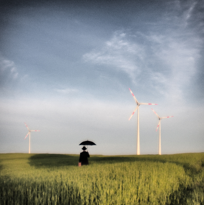 Der Reisende im Windpark