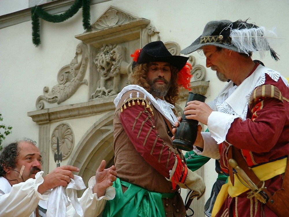 "Der Retter" Historisches Spektakel in Pirna, mit ernstem Hintergrund, jährlich zum Stadtfest.