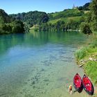 Der Rhein in der Gegend von Rüdlingen, Schweiz/ River Rhein in the Vicinity of Rüdlingen